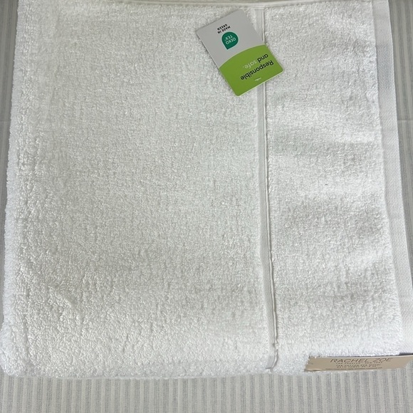 Rachel Zoe Bath Towel Set White 2 PCS Cotton Modal NEW - Picture 9 of 13